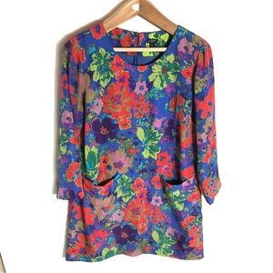 JCrew 12 Floral Long Sleeve Shift Dress